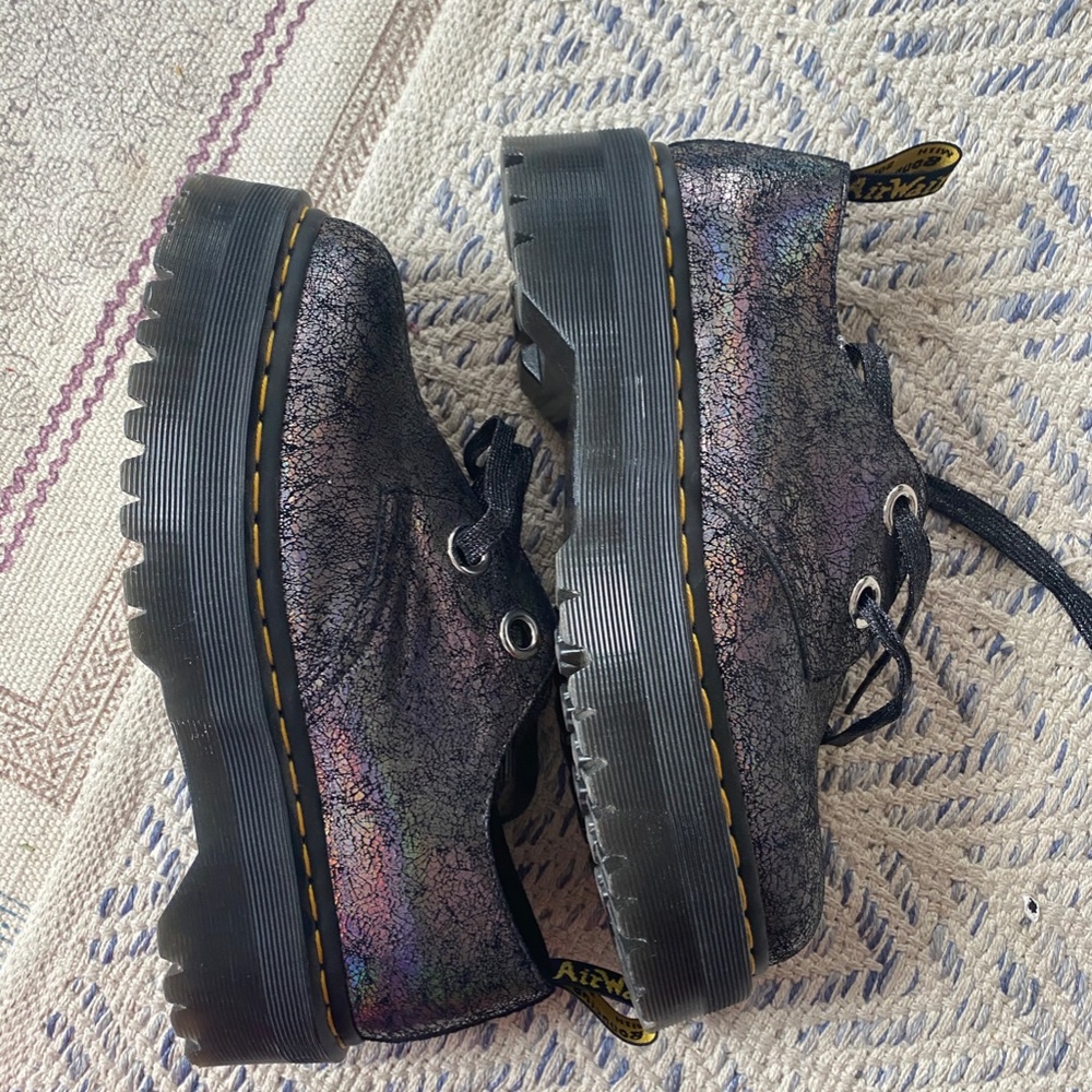 Dr. Martens "Holly" Metallic Platform Shoes